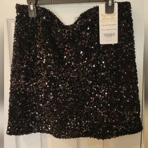 Sparkling Black Mini Skirt